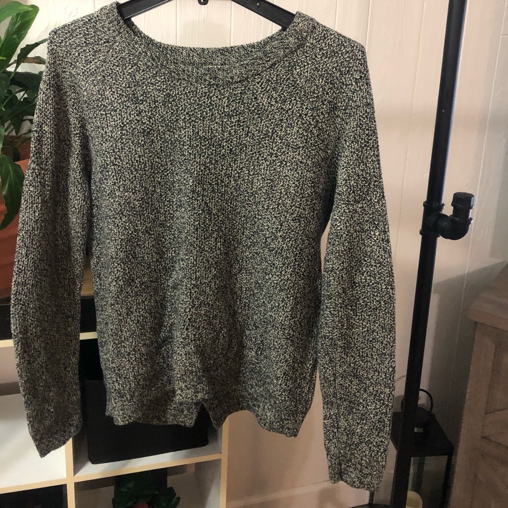 Madewell Province Cross Back Pullover Sweater Size Small Black and White